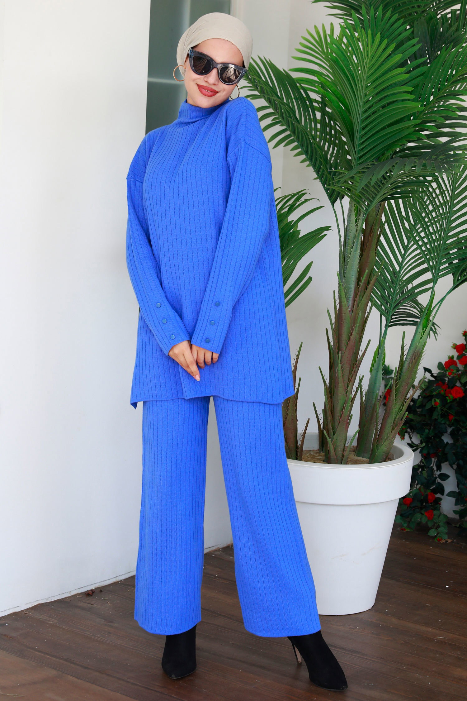 21231-INDIGO Tunik + Pantolon - 1