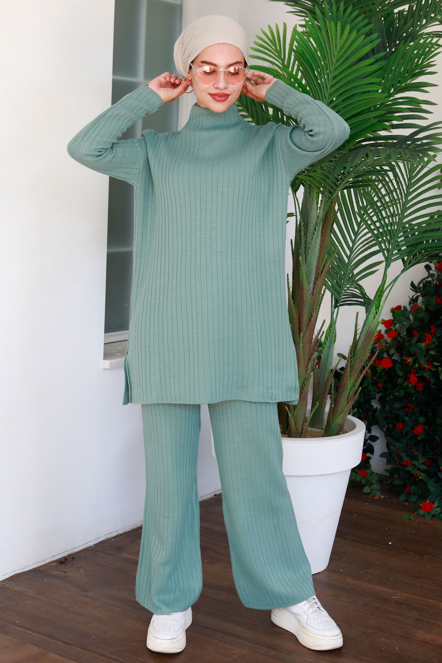 21231-MINT Tunik + Pantolon - 3