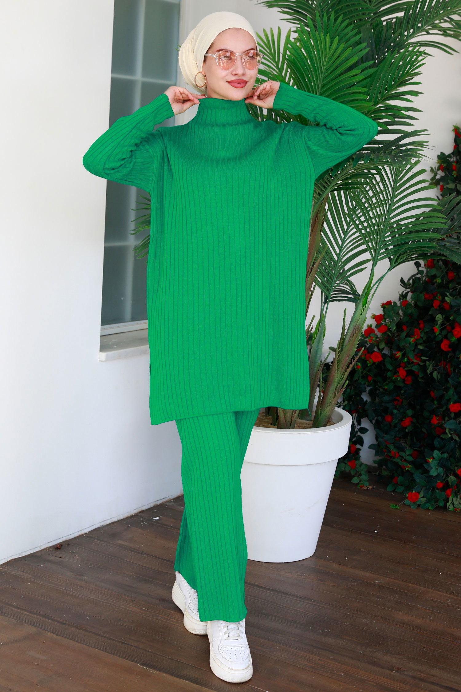 21231-YESIL Tunik + Pantolon - 2