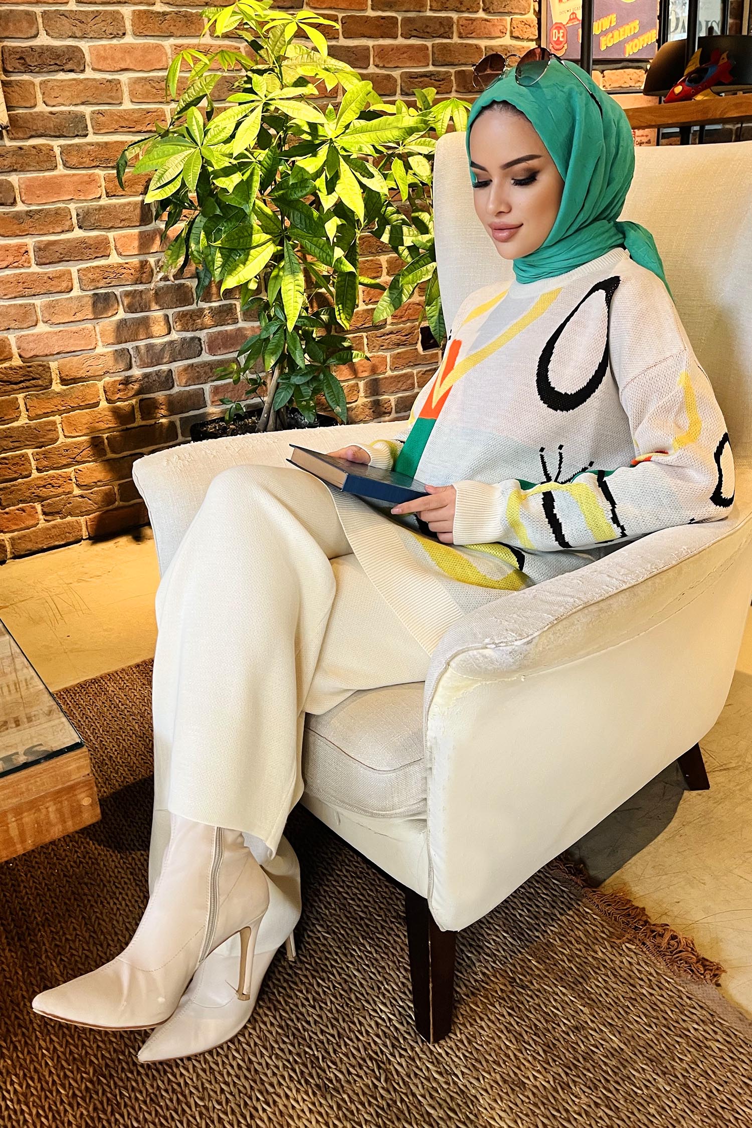 21800-EKRU Triko Tunik Pantolon - 1