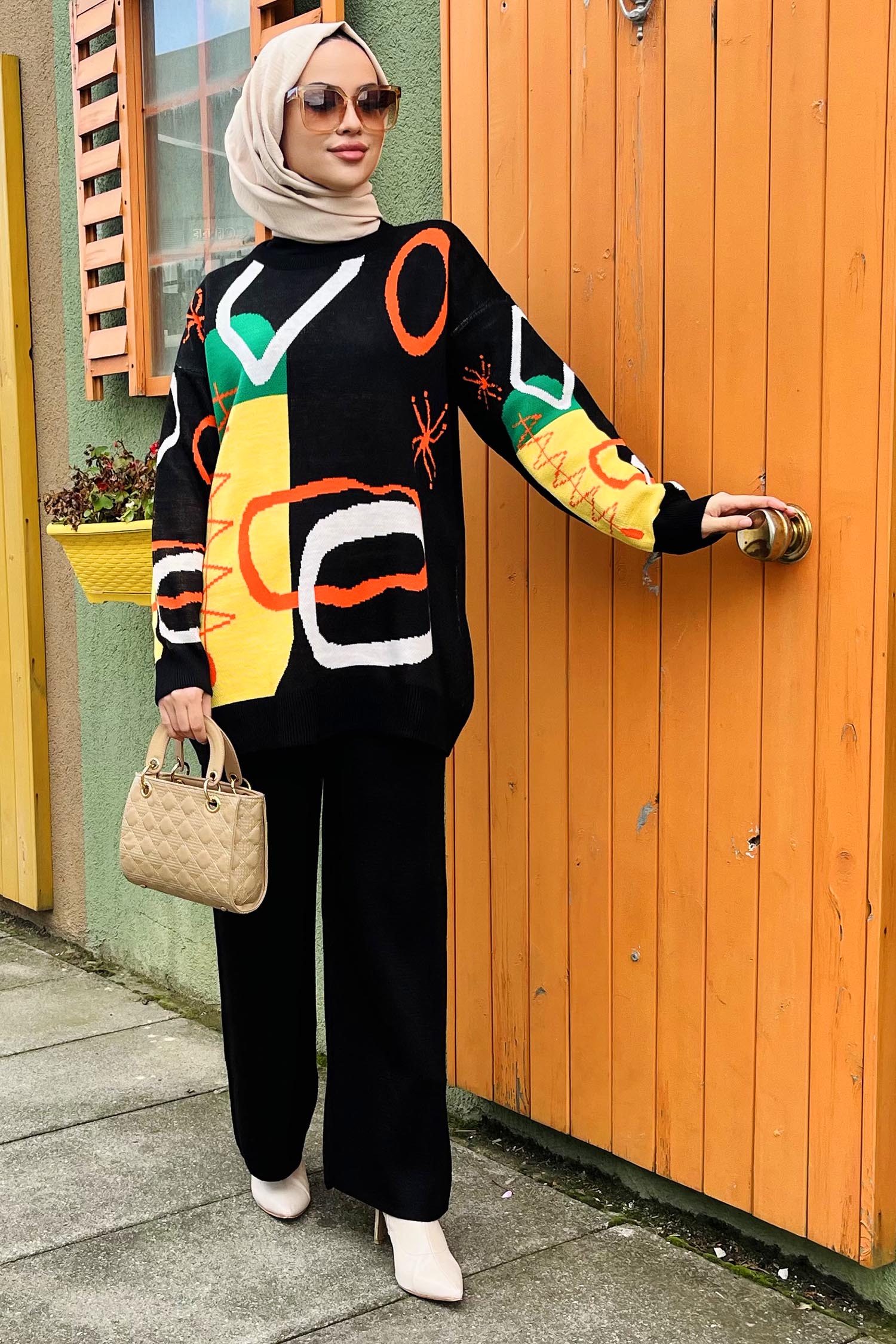 21800-SIYAH Triko Tunik Pantolon - 3