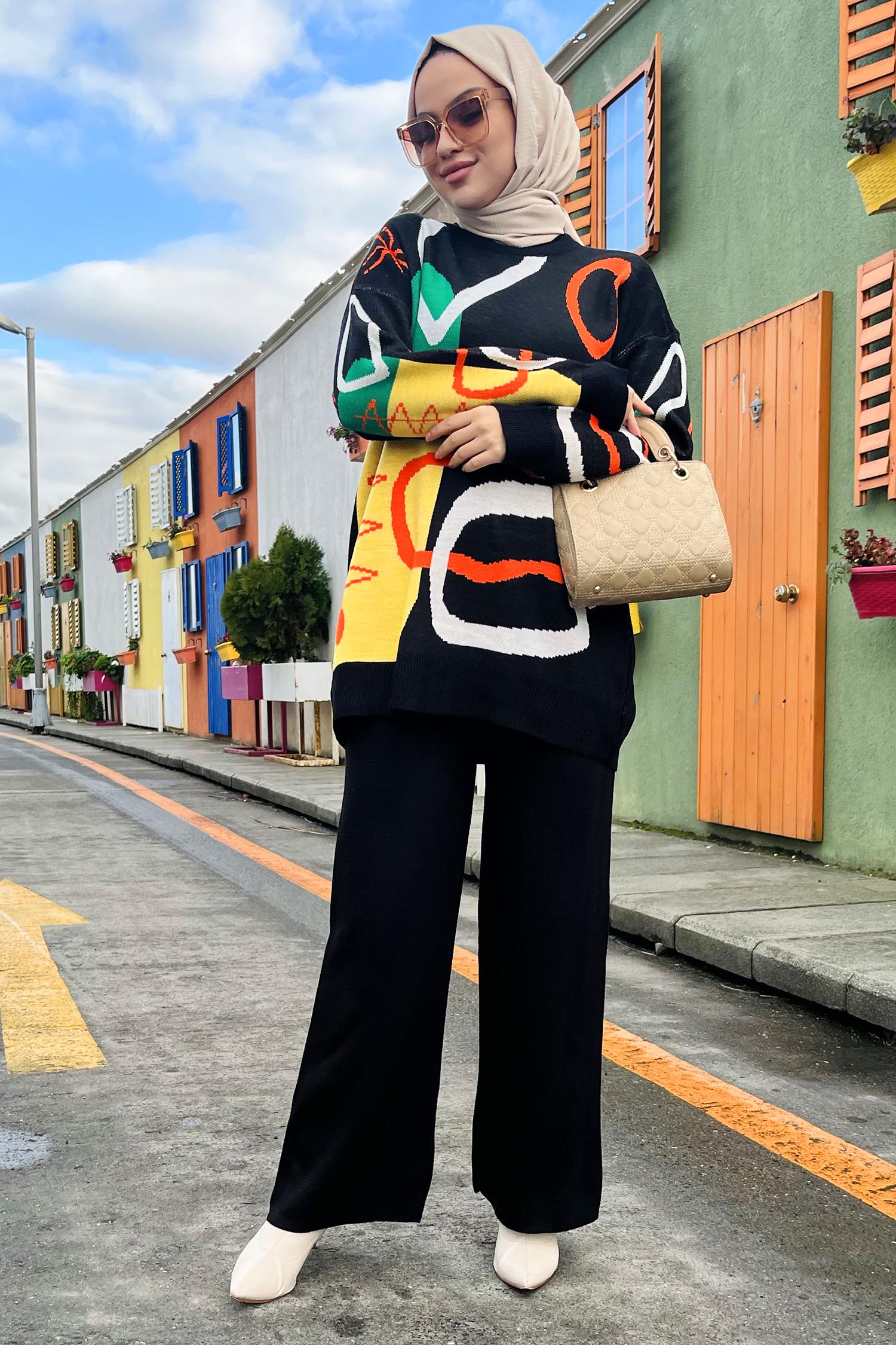 21800-SIYAH Triko Tunik Pantolon - 4