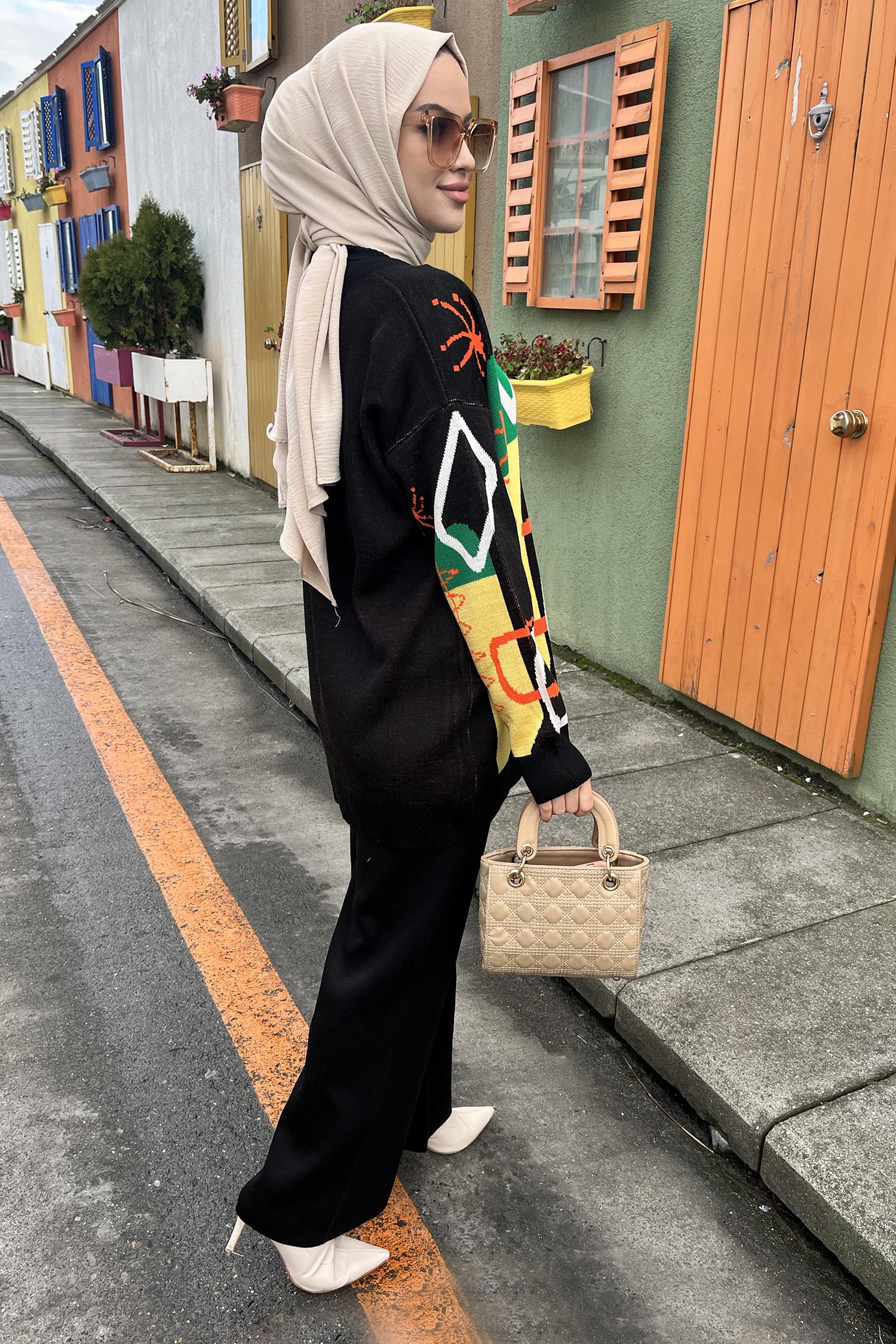 21800-SIYAH Triko Tunik Pantolon - 6