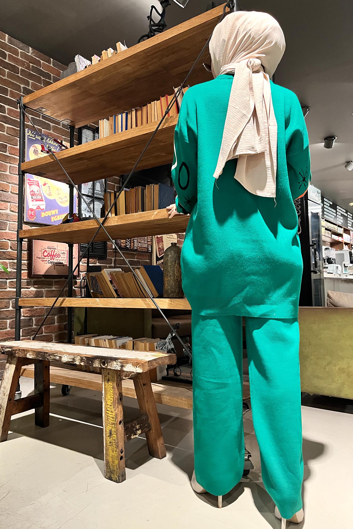 21800-YESIL Triko Tunik Pantolon - 6