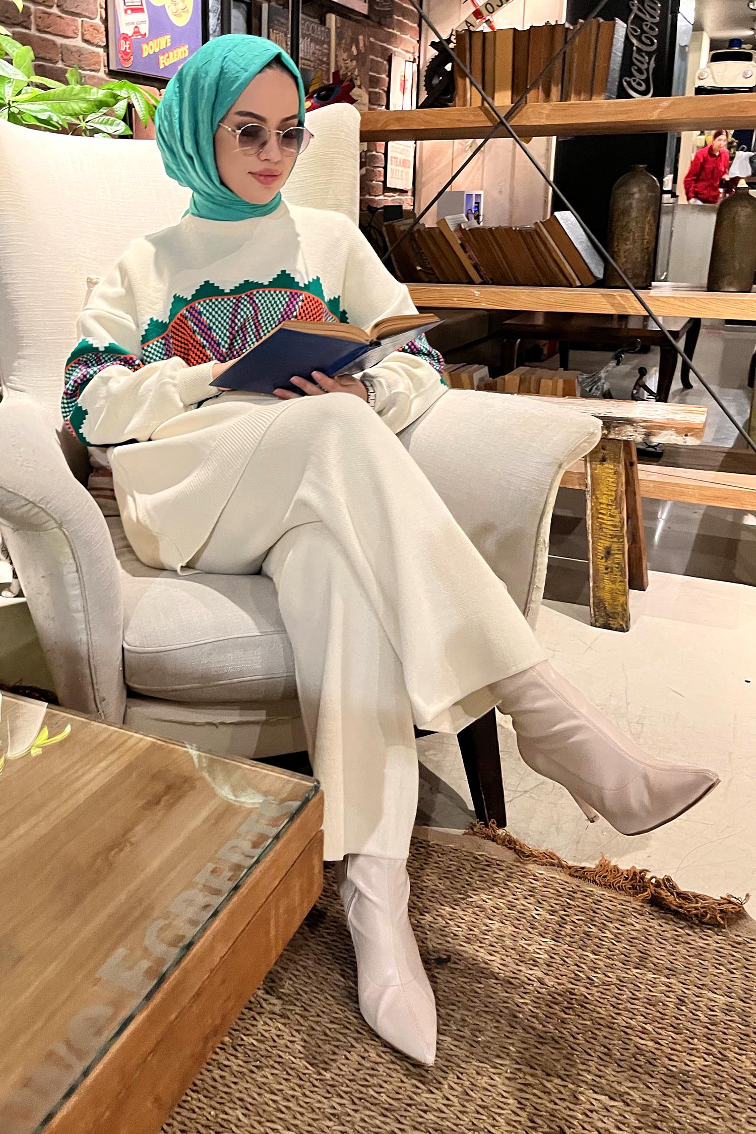 21801-EKRU Triko Tunik Pantolon - 3