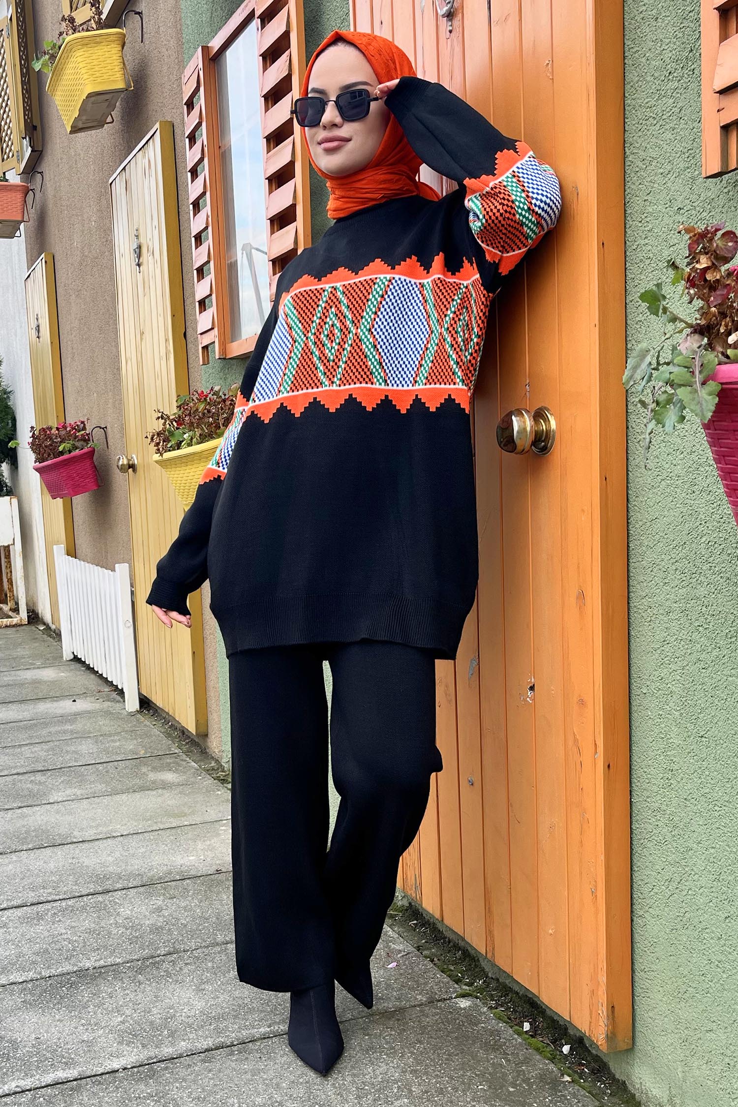 21801-SIYAH Triko Tunik Pantolon - 3