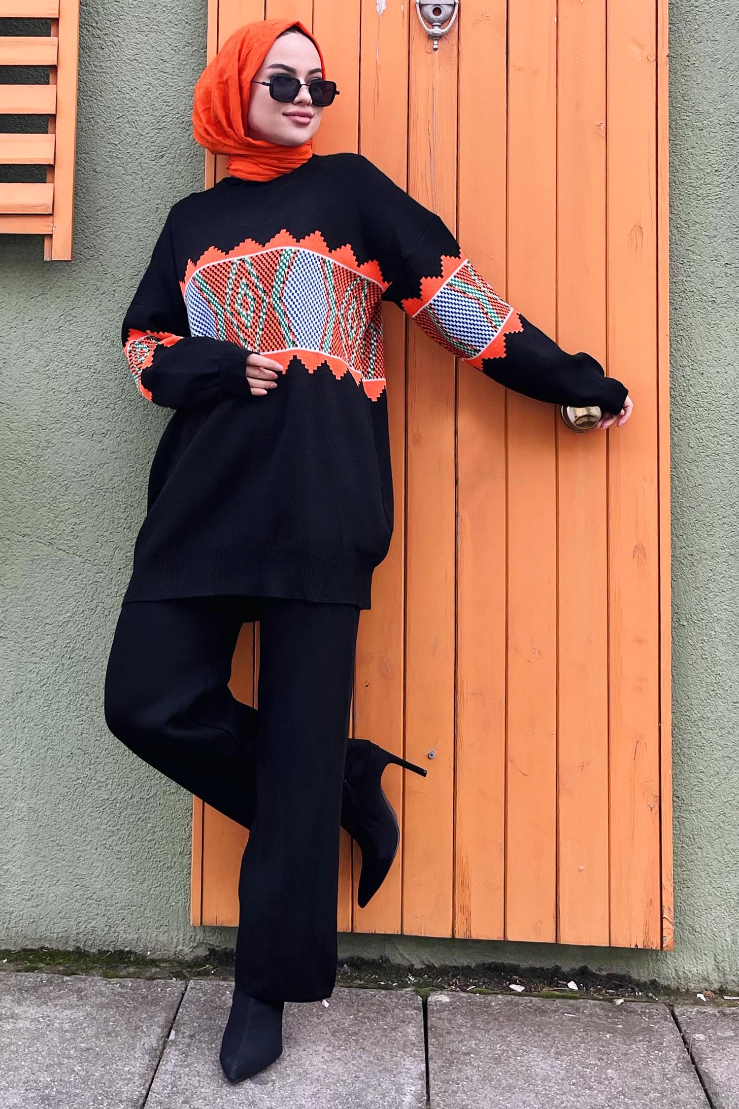 21801-SIYAH Triko Tunik Pantolon - 4