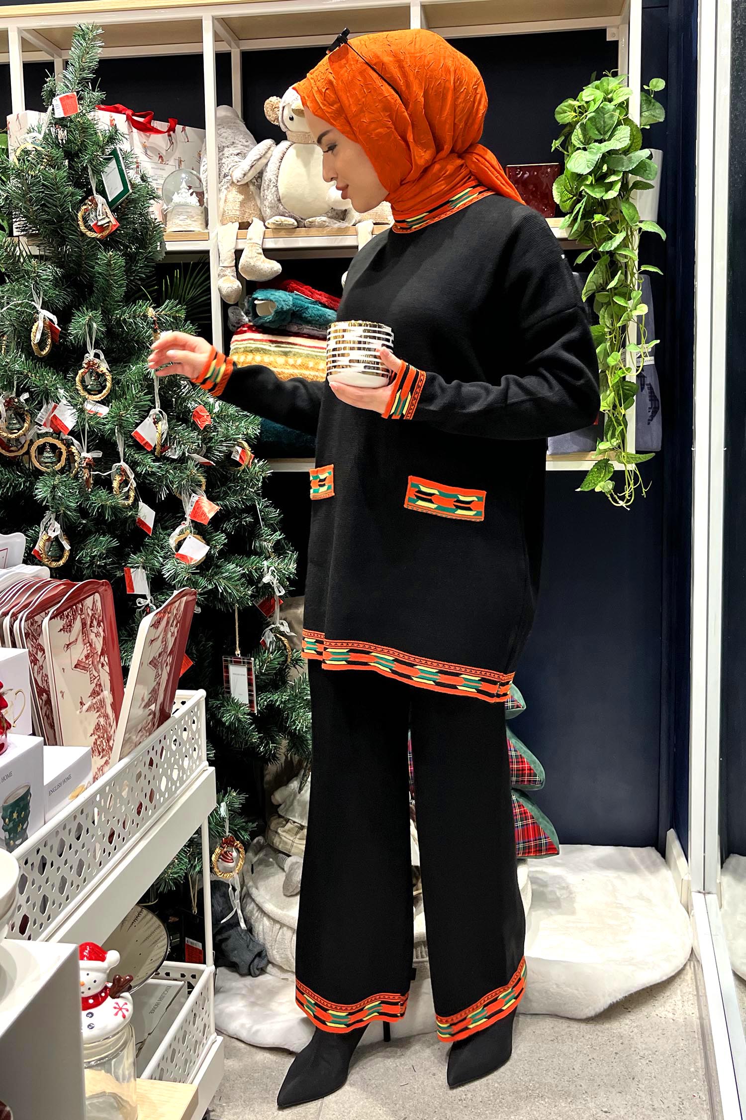 21802-SIYAH Triko Tunik Pantolon - 3