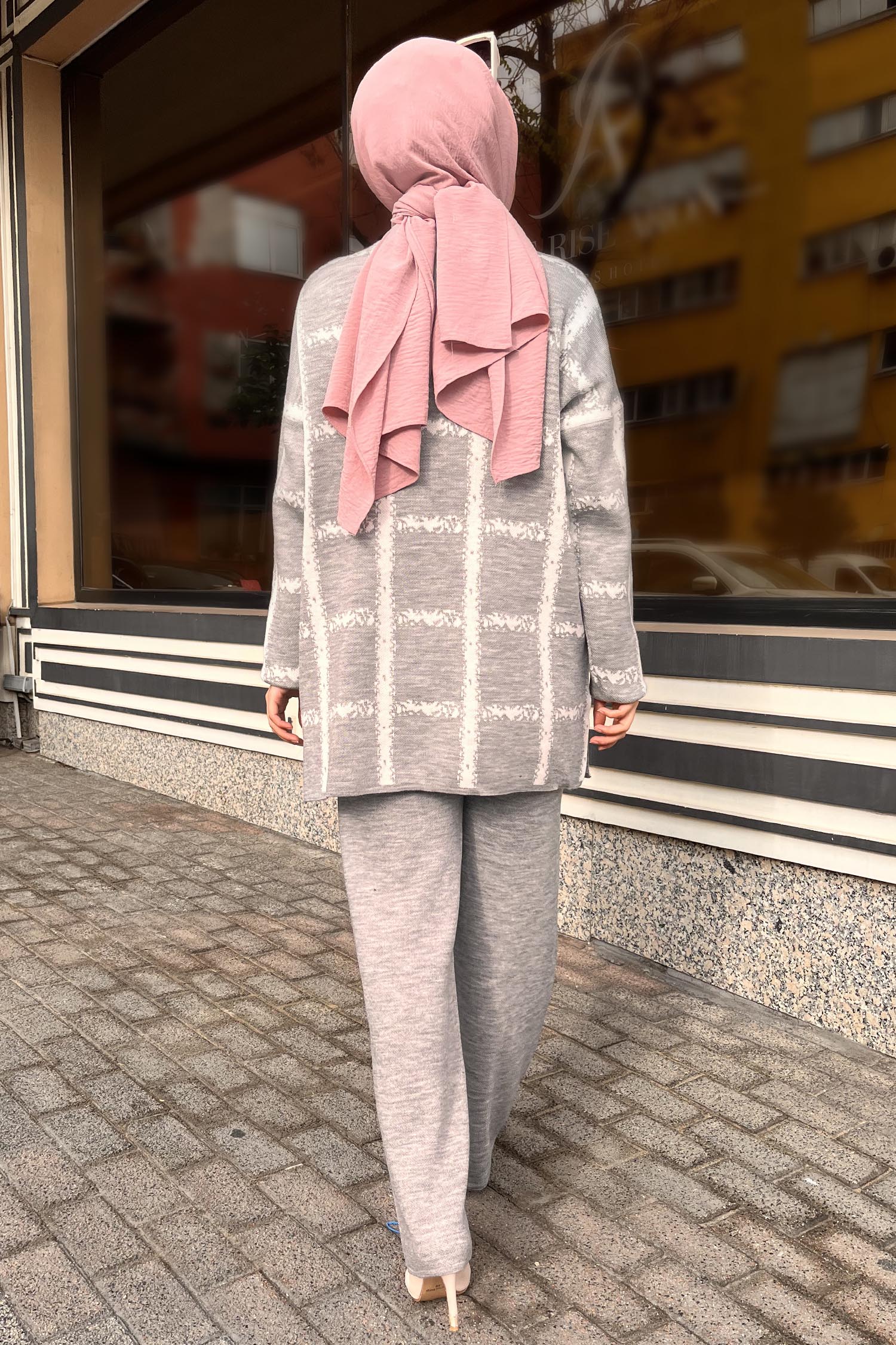 21831-GRI Triko Tunik Pantolon - 4