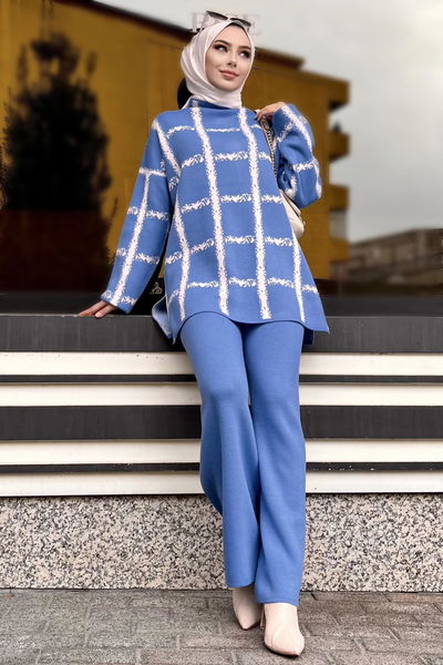 21831-INDIGO Triko Tunik Pantolon 