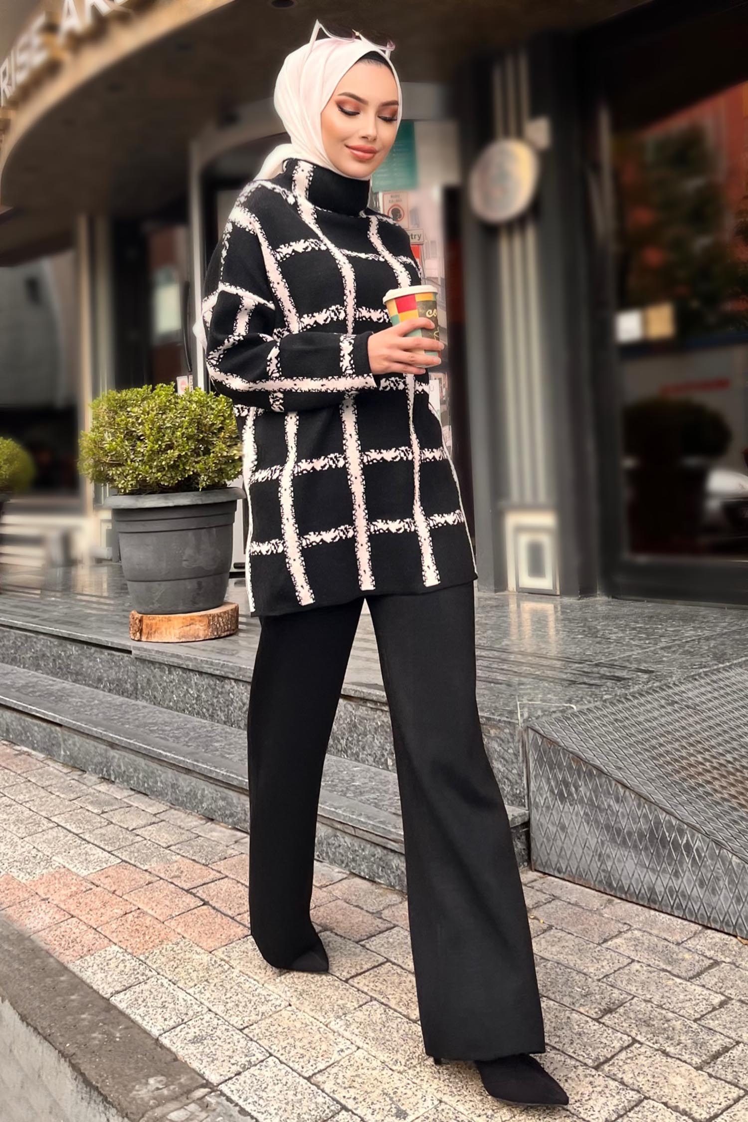 Triko Tunik Pantolon Siyah - 21831 - 1