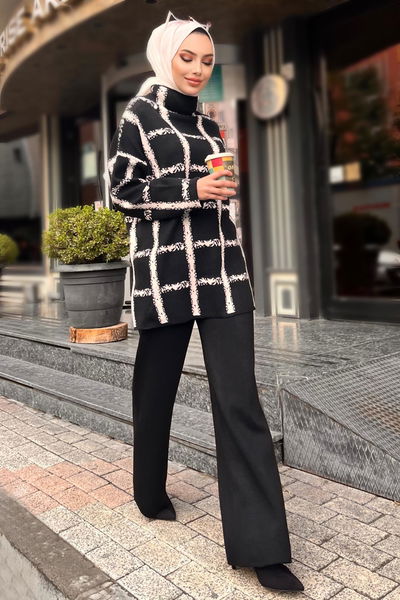 Triko Tunik Pantolon Siyah - 21831 