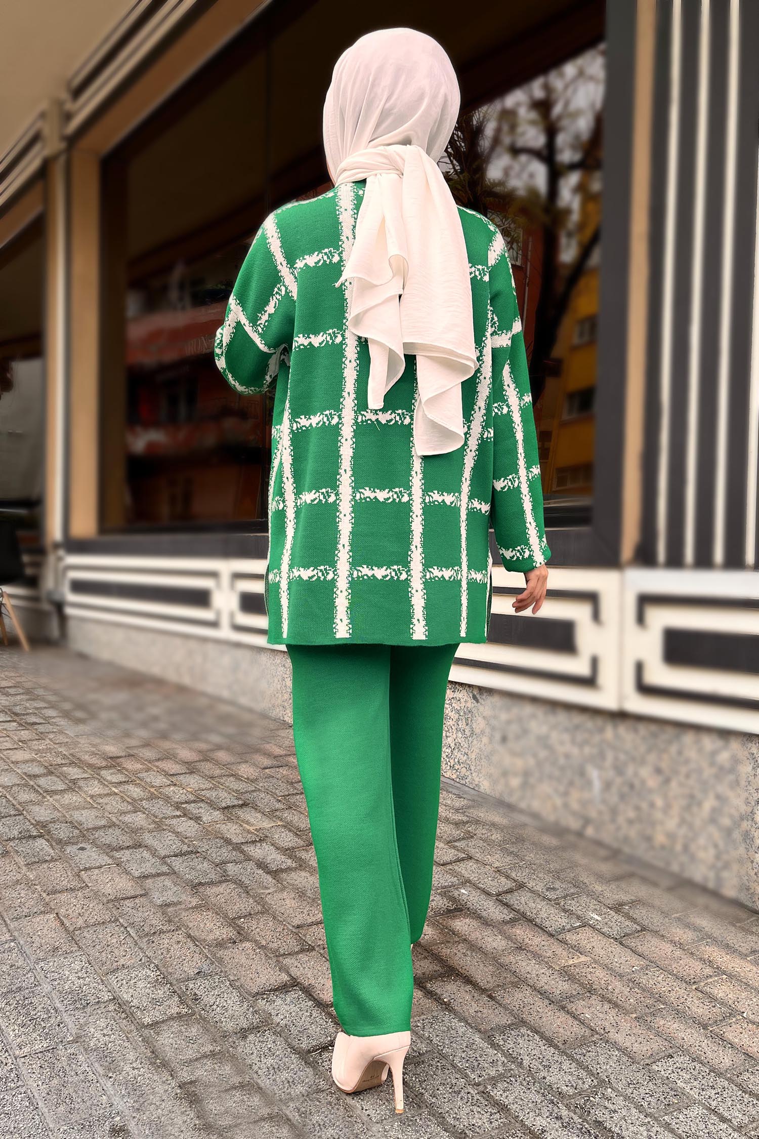 21831-YESIL Triko Tunik Pantolon - 3