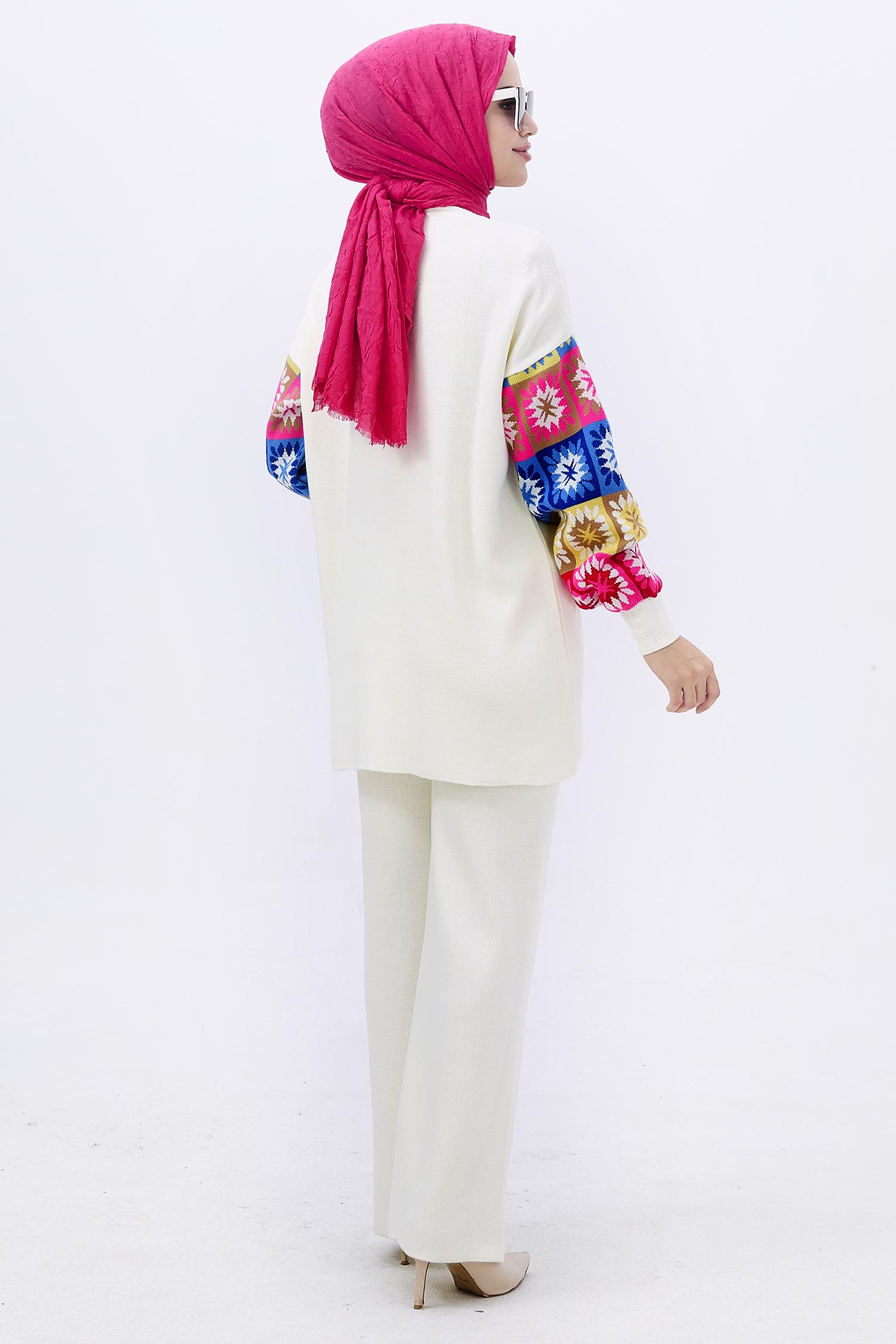 21833-EKRU Triko Tunik Pantolon - 6