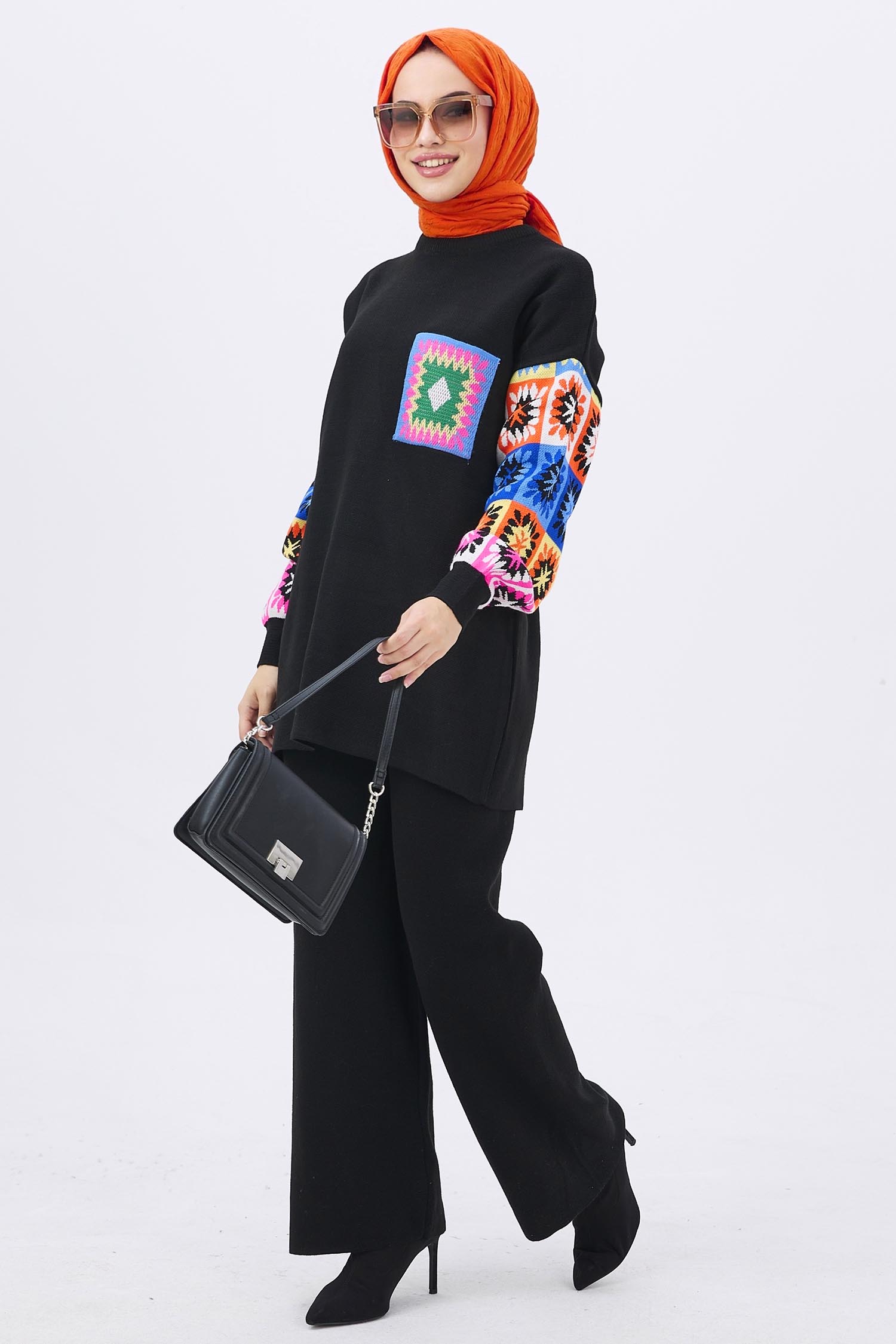 21833-SIYAH Triko Tunik Pantolon - 3