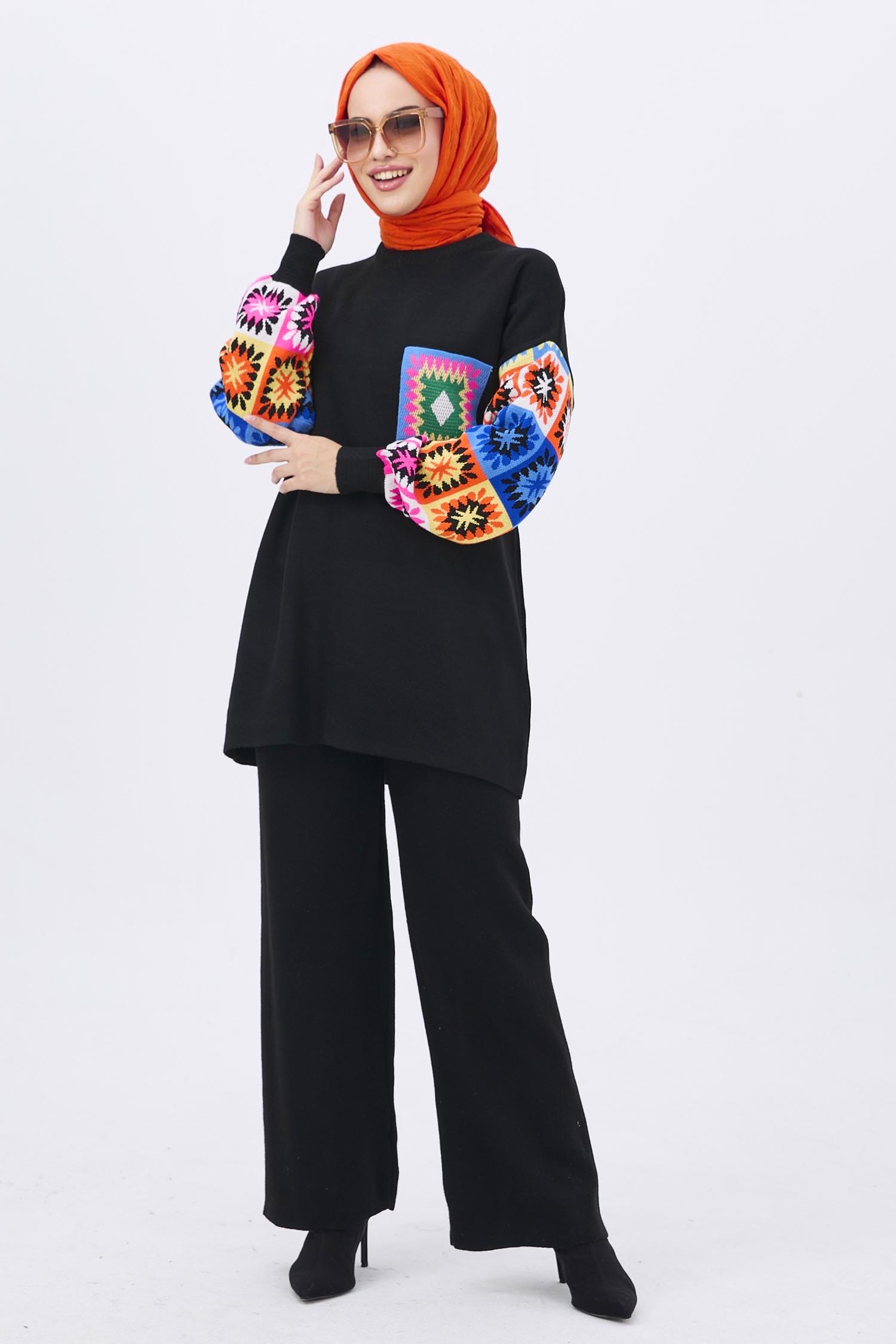 21833-SIYAH Triko Tunik Pantolon - 4