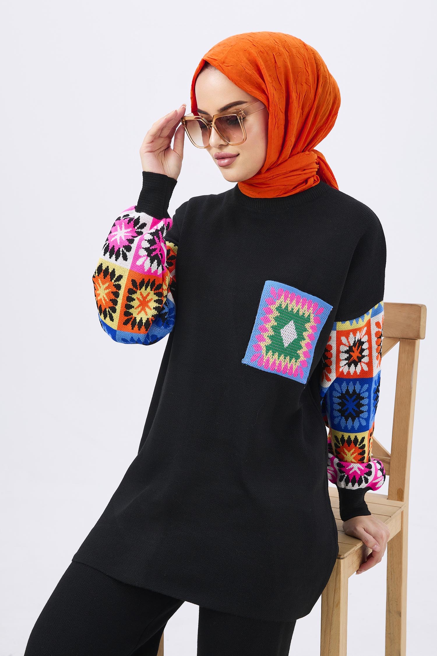 21833-SIYAH Triko Tunik Pantolon - 6