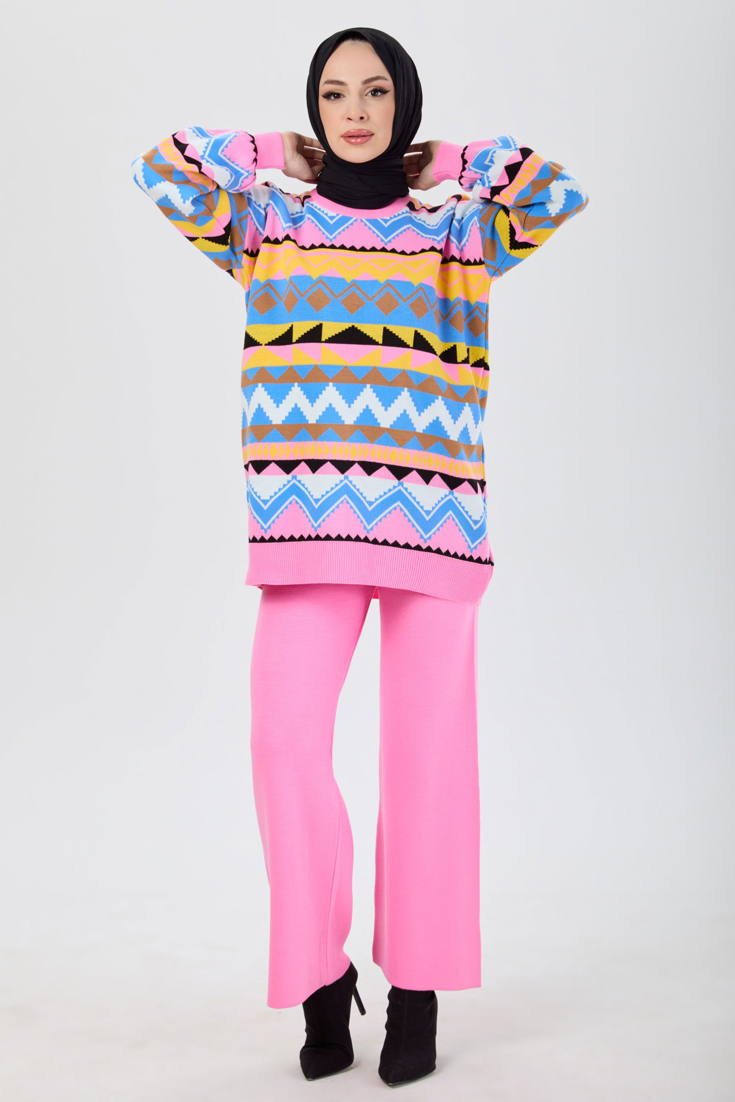 Triko Tunik Pantolon Pembe - 21834 - 2