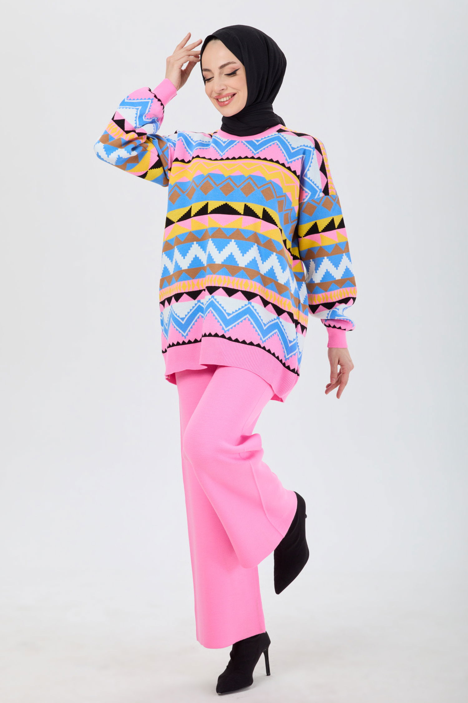 Triko Tunik Pantolon Pembe - 21834 - 4