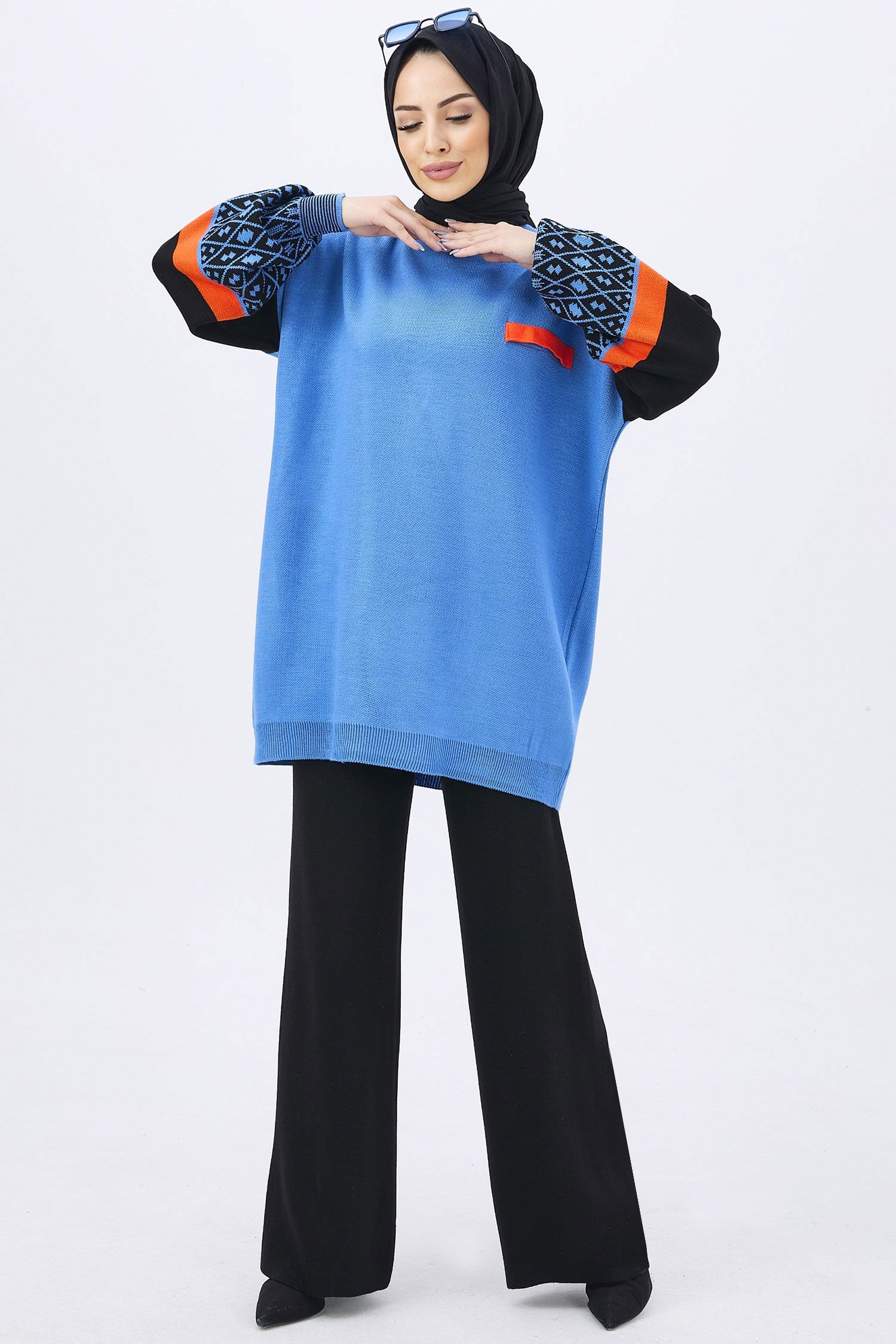 21840-INDIGO Triko Tunik Pantolon - 18