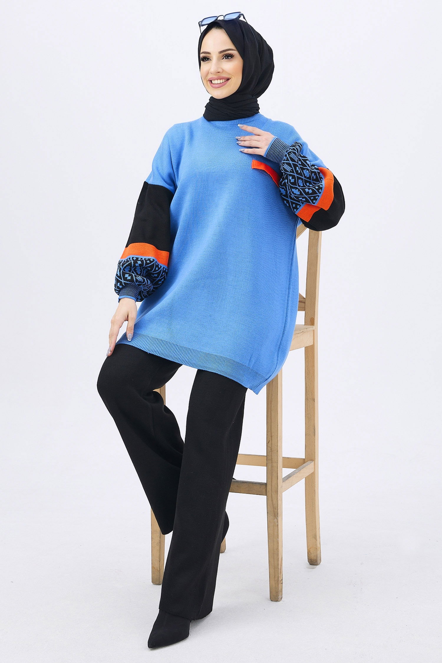 21840-INDIGO Triko Tunik Pantolon - 12