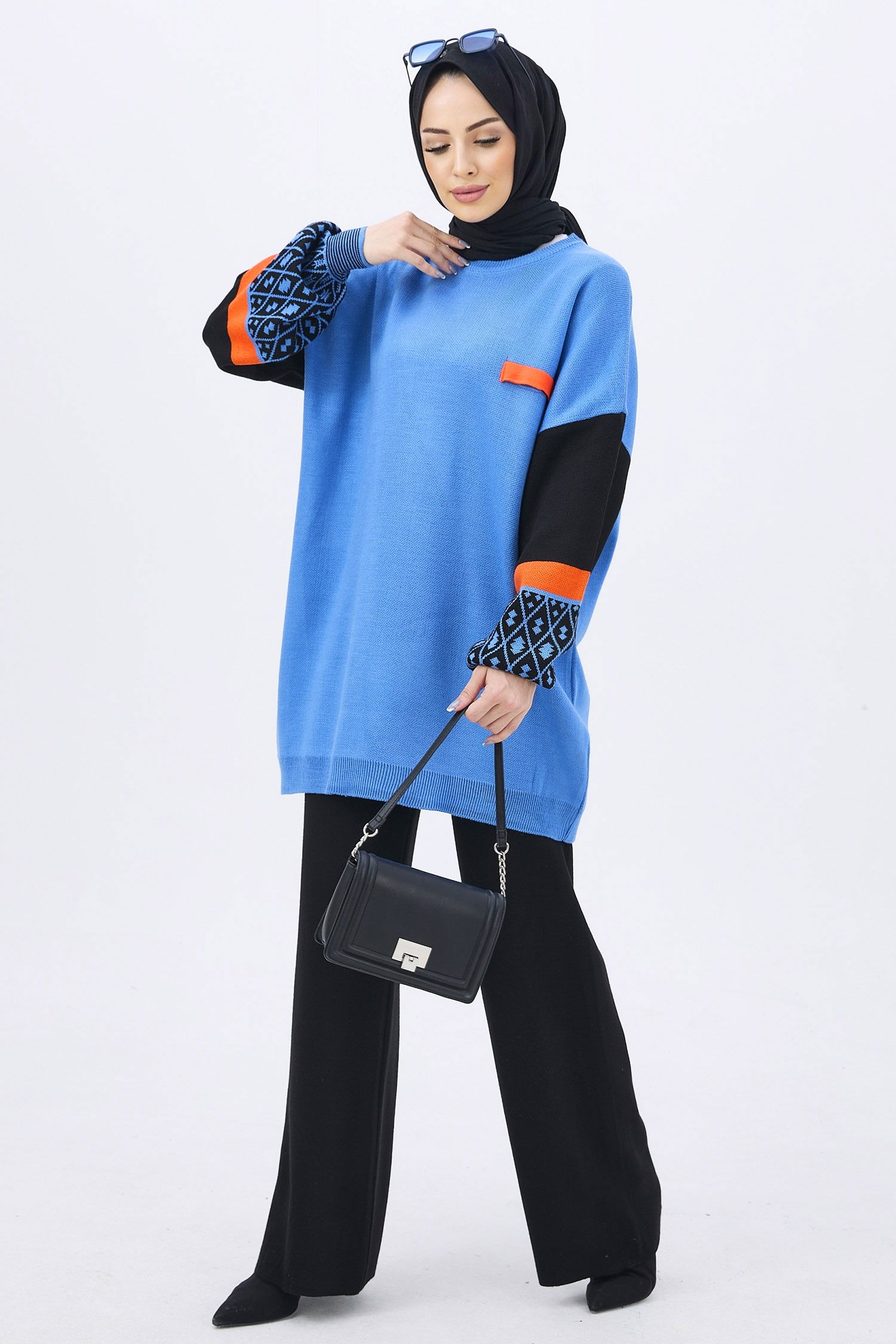 21840-INDIGO Triko Tunik Pantolon - 9