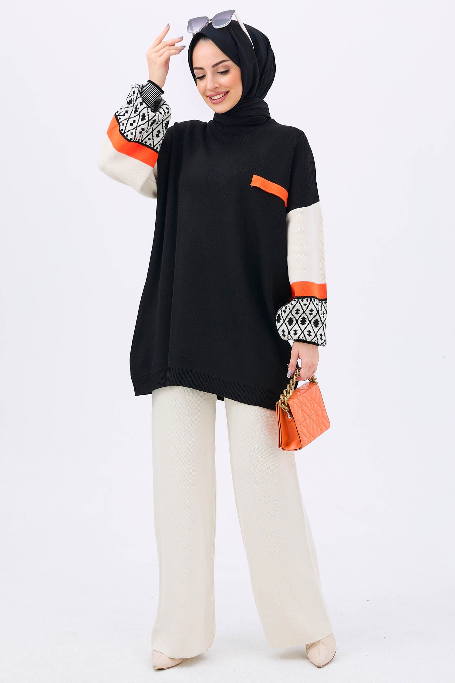 21840-SIYAH Triko Tunik Pantolon - 7