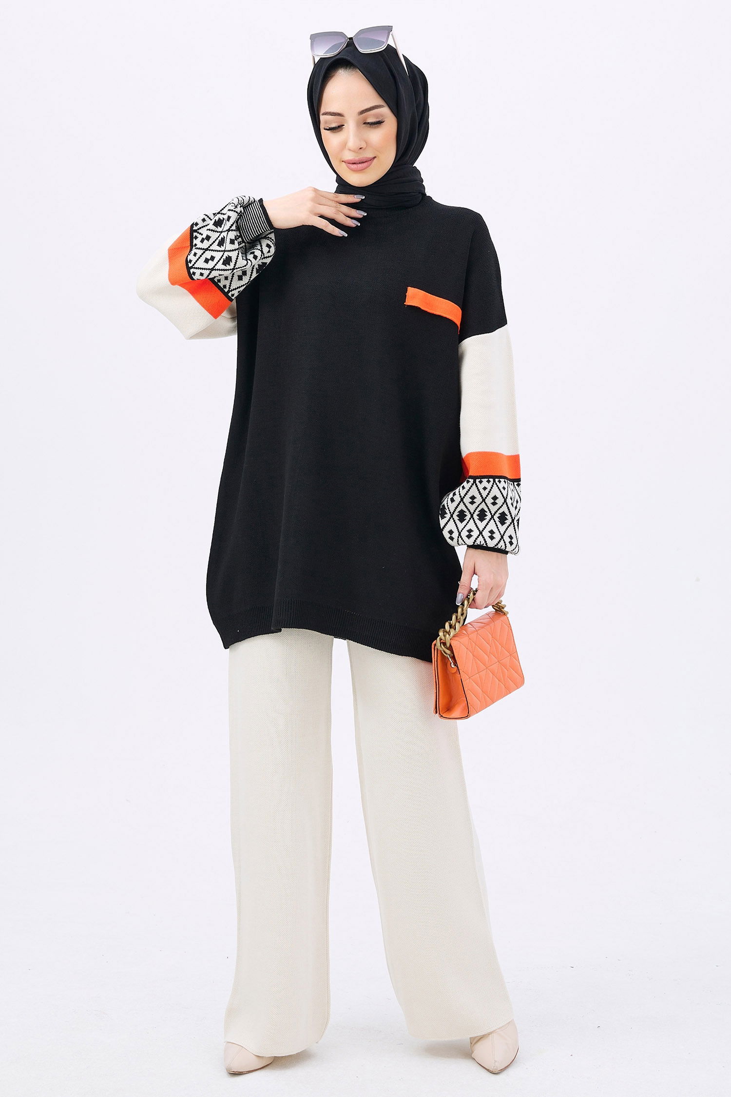 21840-SIYAH Triko Tunik Pantolon - 3