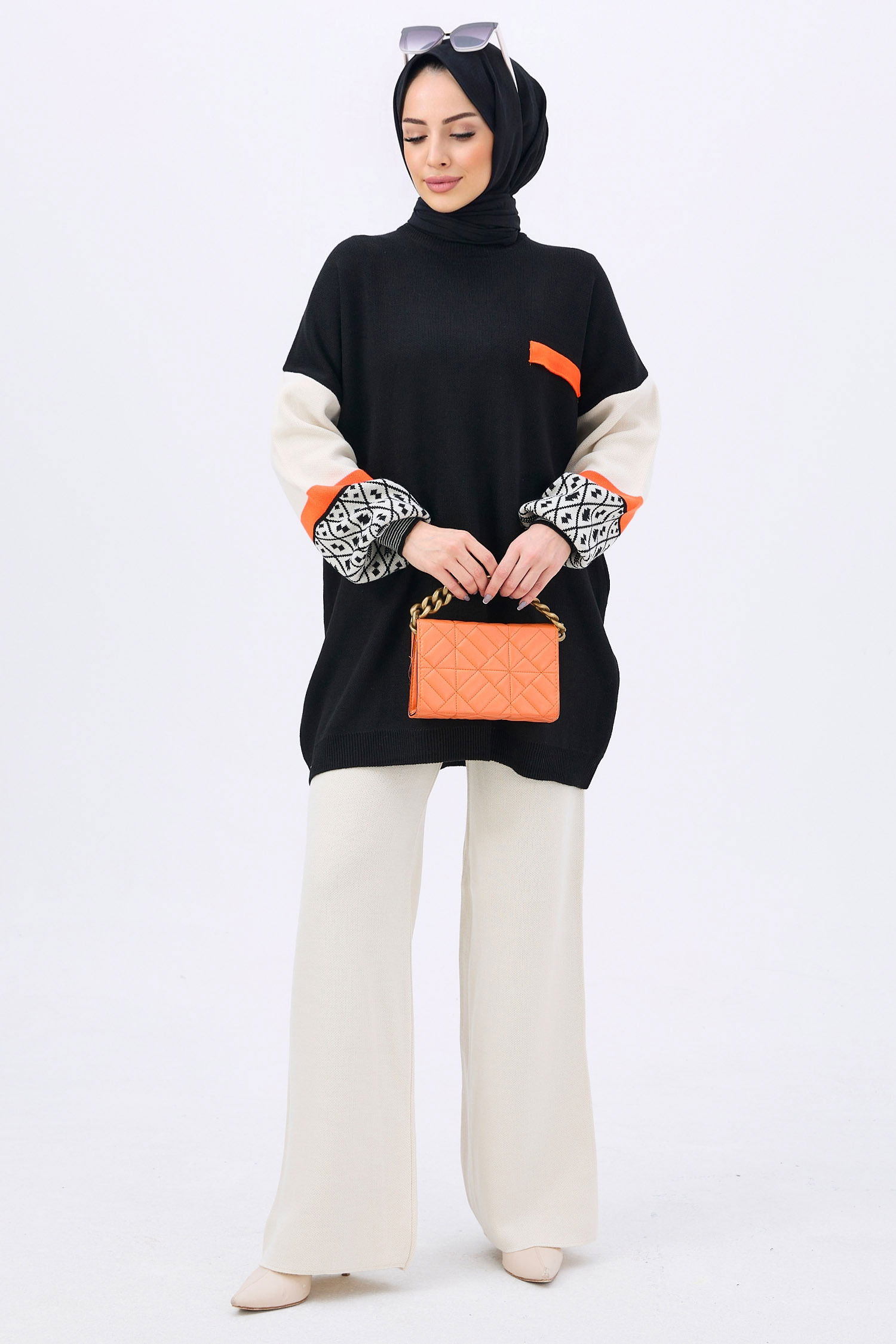 21840-SIYAH Triko Tunik Pantolon - 4