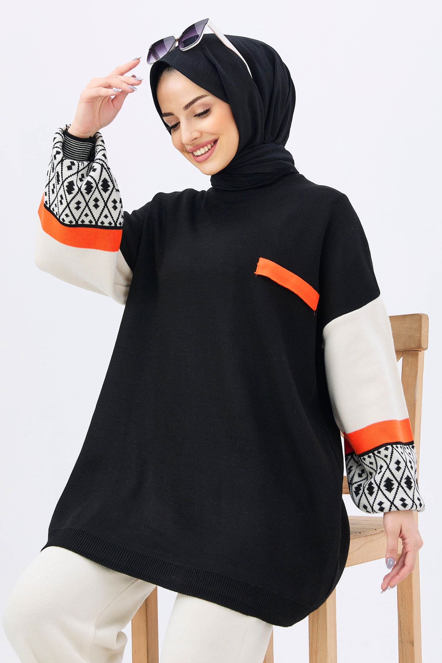 21840-SIYAH Triko Tunik Pantolon - 5