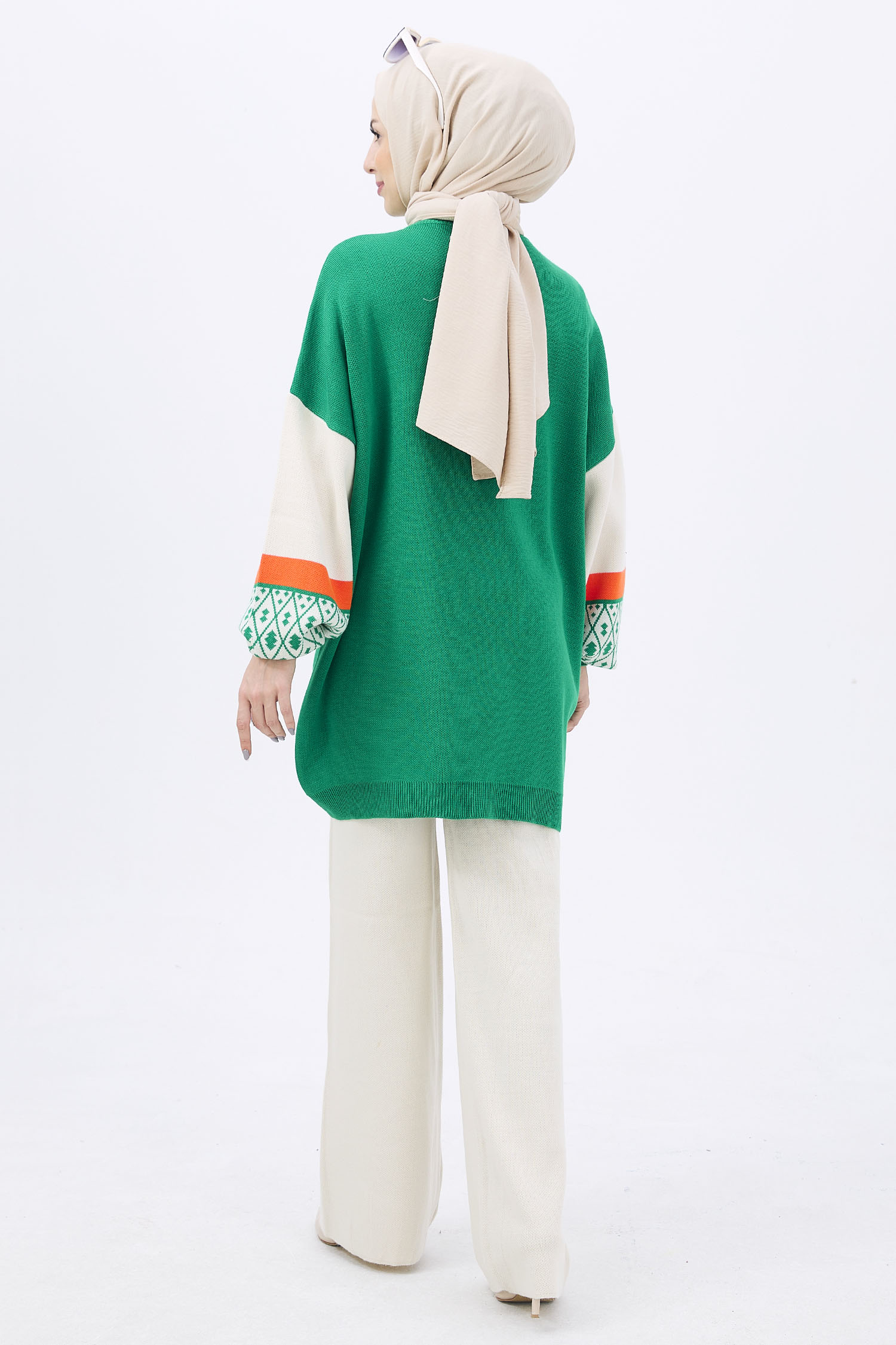 21840-YESIL Triko Tunik Pantolon - 13