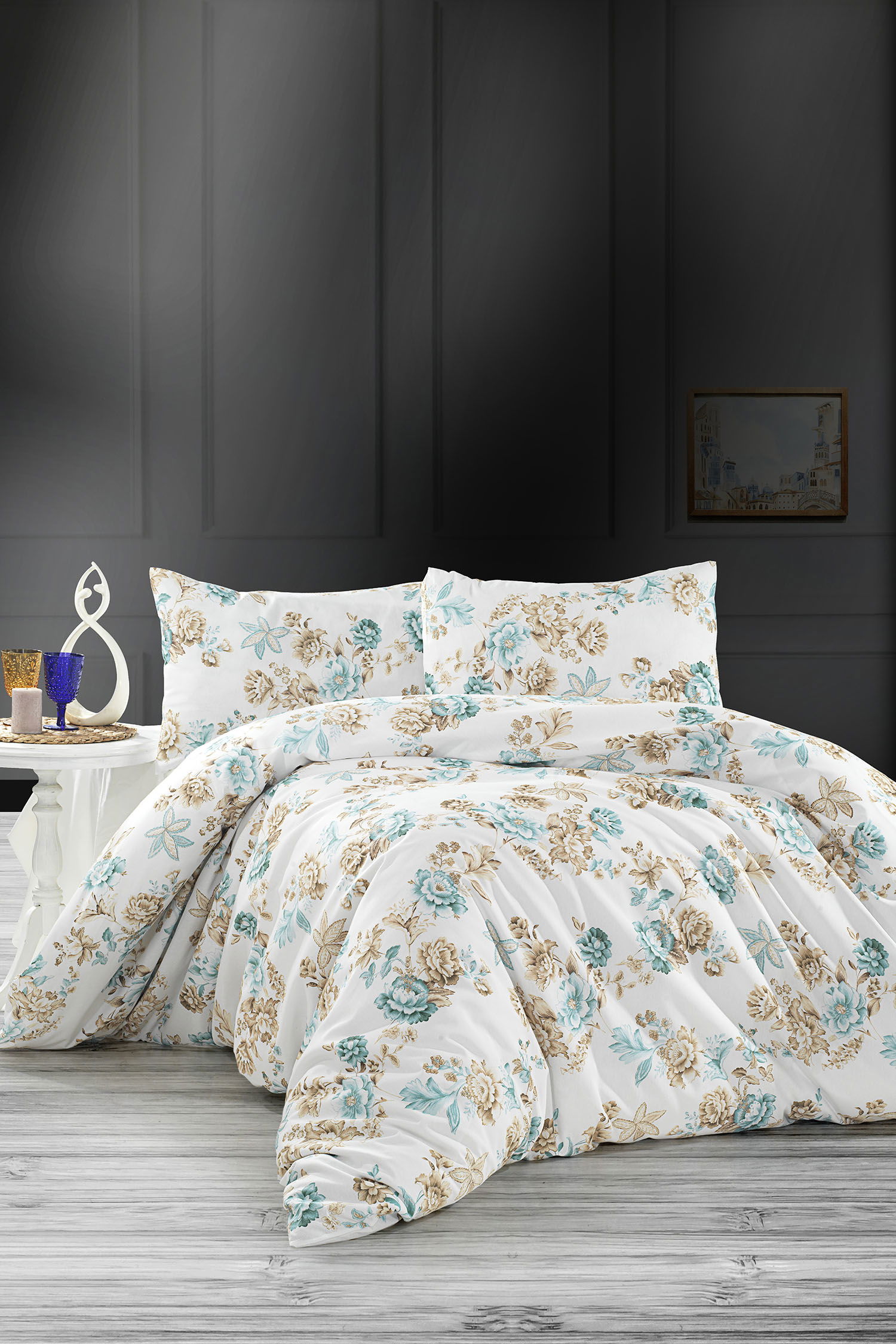 Yesil Cift Kişilik Nevresim Seti - 21884 - 1