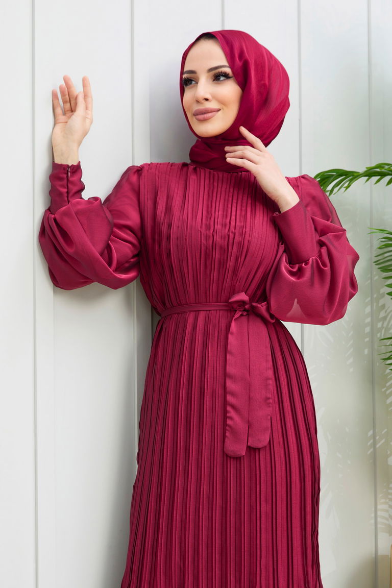 Elbise Bordo - 21980 - TOFİSA