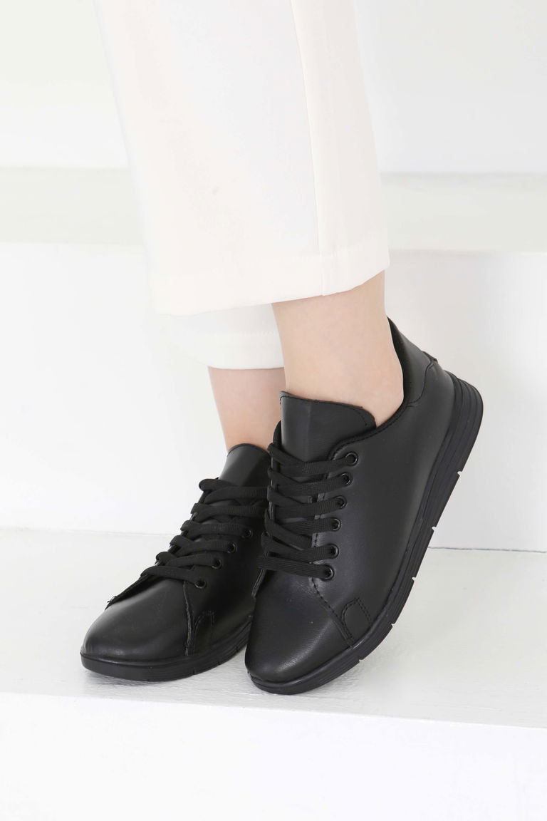 Kadın D1 Siyah Spor Ayakkabı - 22076 - TOFİSA