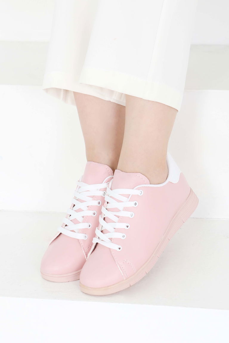 Kadın Pudra-pudra-beyaz Spor Ayakkabı - 22076 - TOFİSA