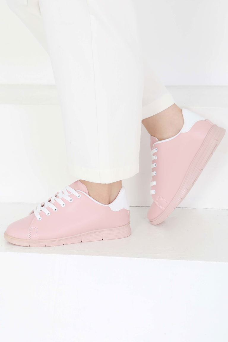 Kadın Pudra-pudra-beyaz Spor Ayakkabı - 22076 - TOFİSA