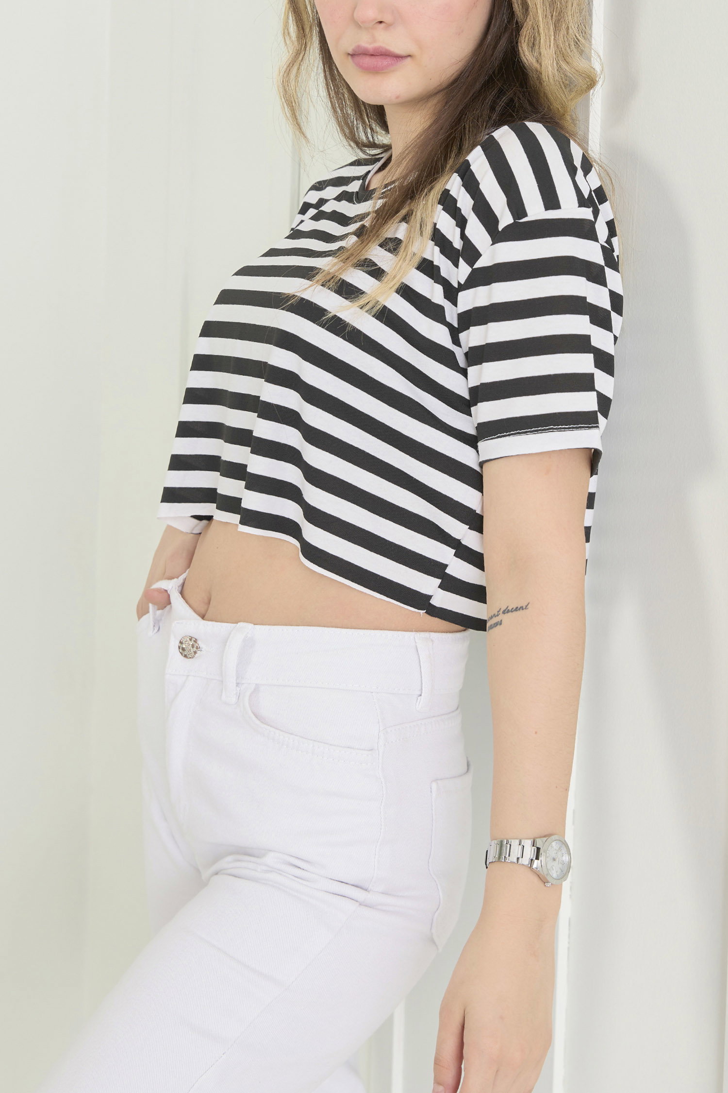 22558-SIYAH-BEYAZ Crop - 4