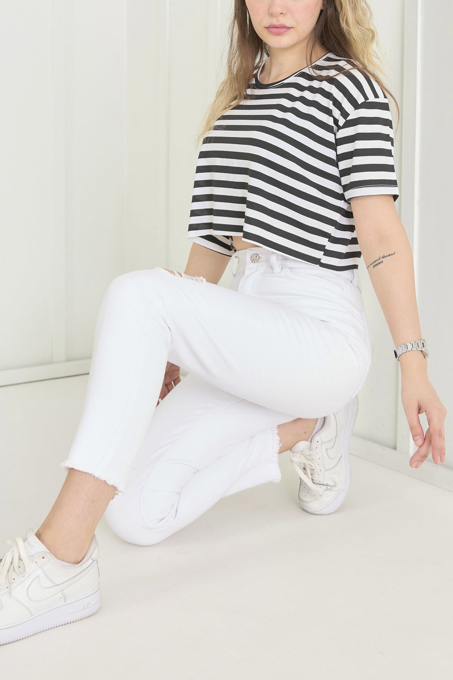 22558-SIYAH-BEYAZ Crop - 5