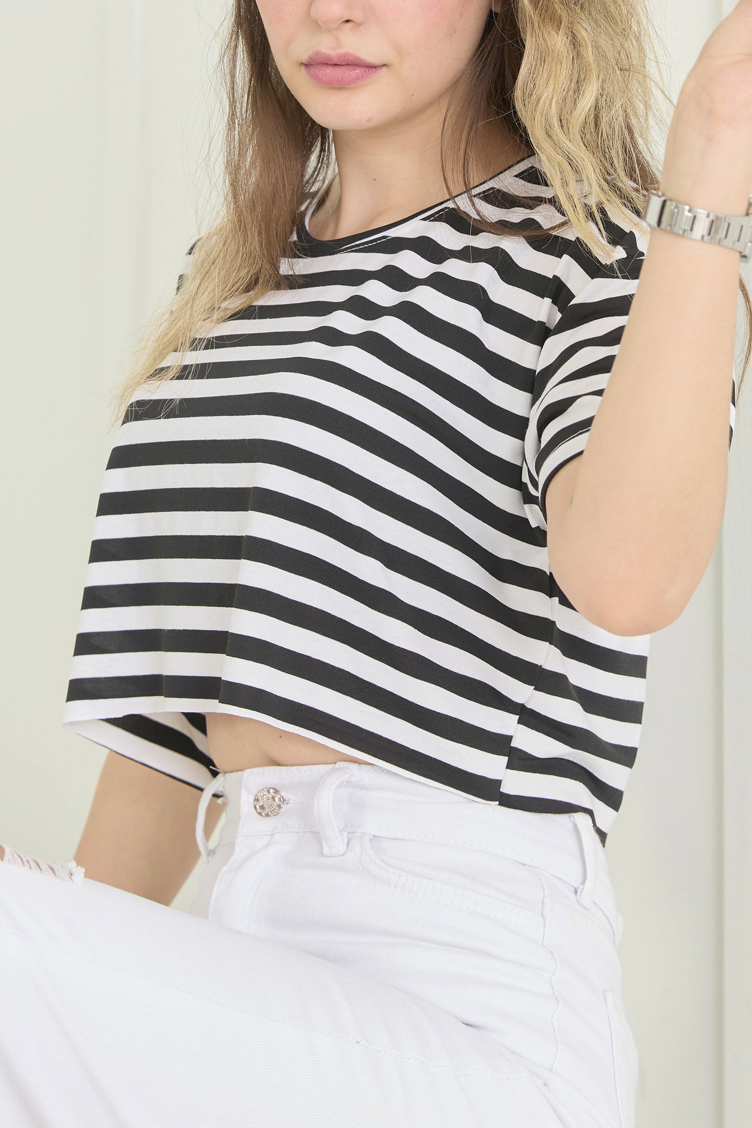 22558-SIYAH-BEYAZ Crop - 6