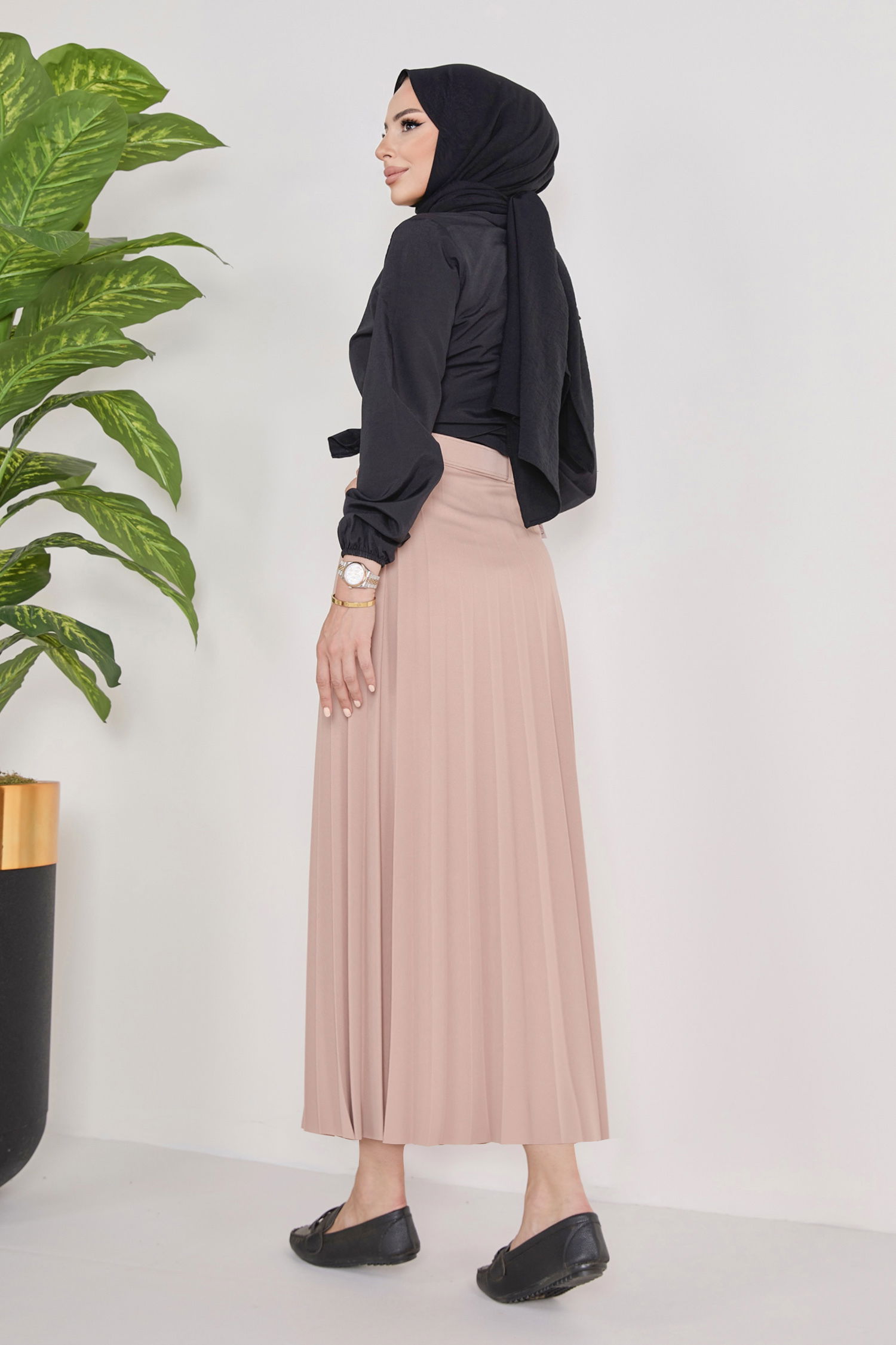Kemerli Etek Bej - 23026 - 5