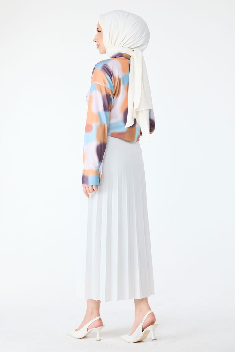 Kemerli Etek Beyaz - 23026 - TOFİSA