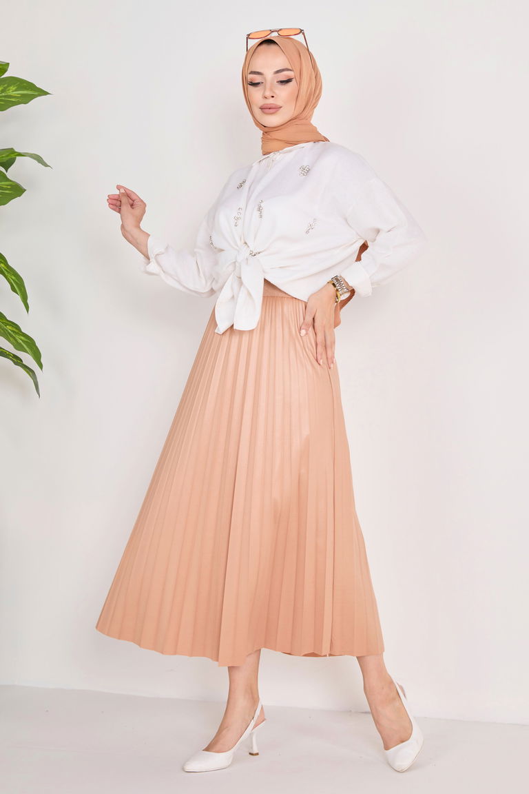 Piliseli Etek Vizon - 23036 - TOFİSA