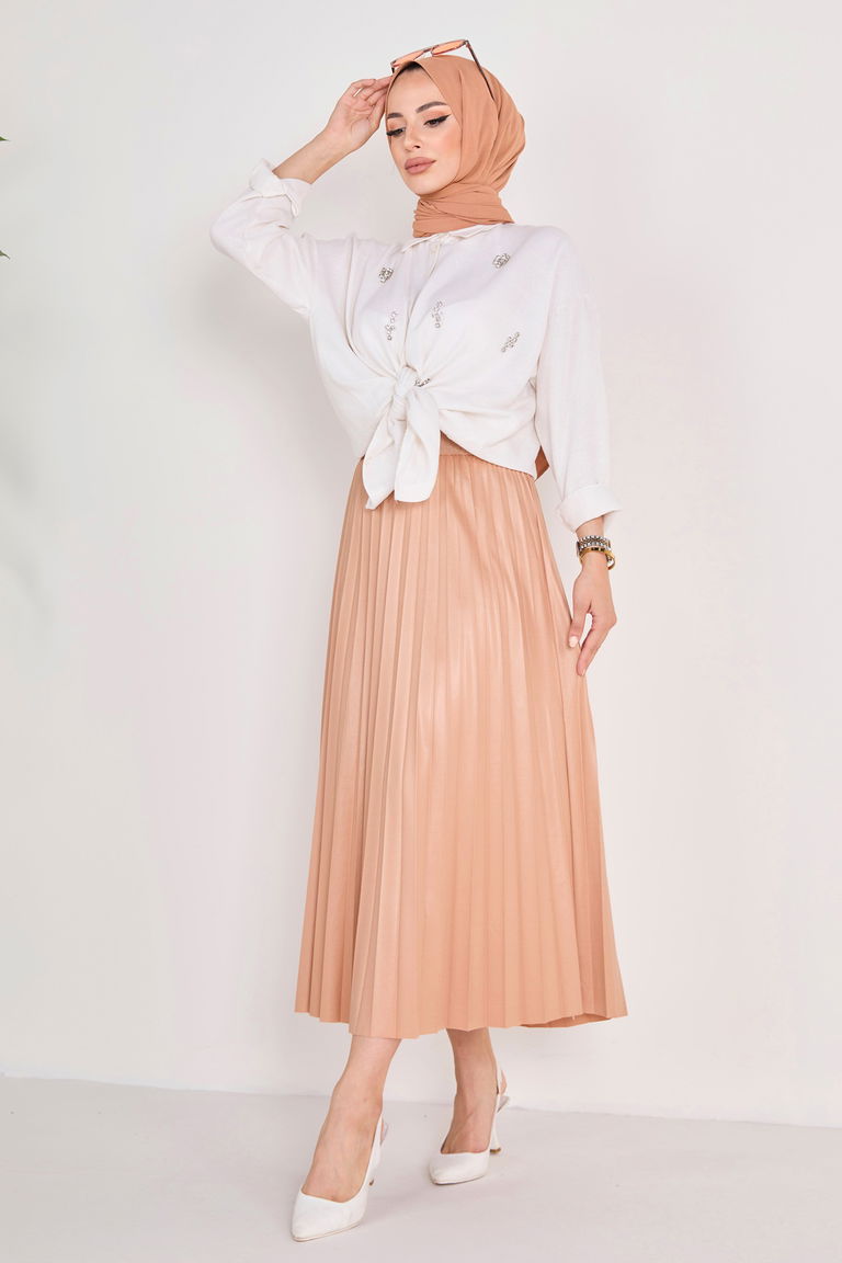 Piliseli Etek Vizon - 23036 - TOFİSA