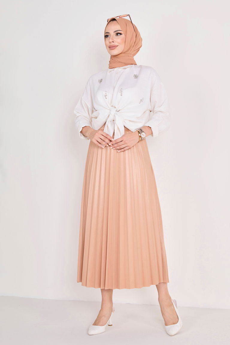 Piliseli Etek Vizon - 23036 - TOFİSA