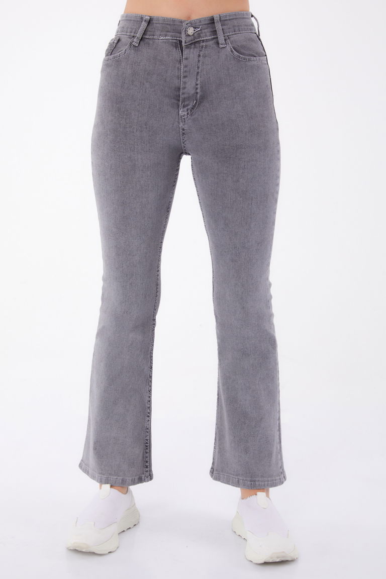 İspanyol Paça Kot Pantolon Antrasit - 23049 - TOFİSA