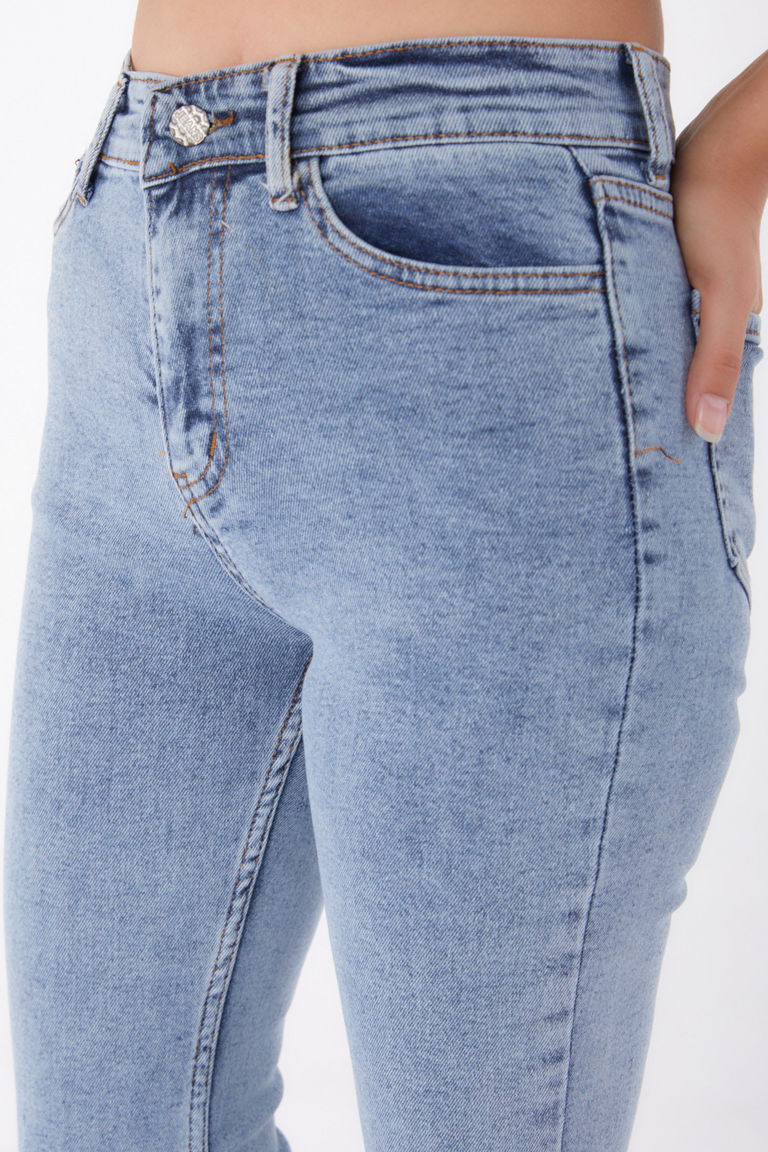 İspanyol Paça Kot Pantolon Buz Mavi - 23049 - TOFİSA