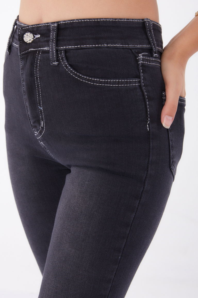 İspanyol Paça Kot Pantolon Siyah - 23049 - TOFİSA