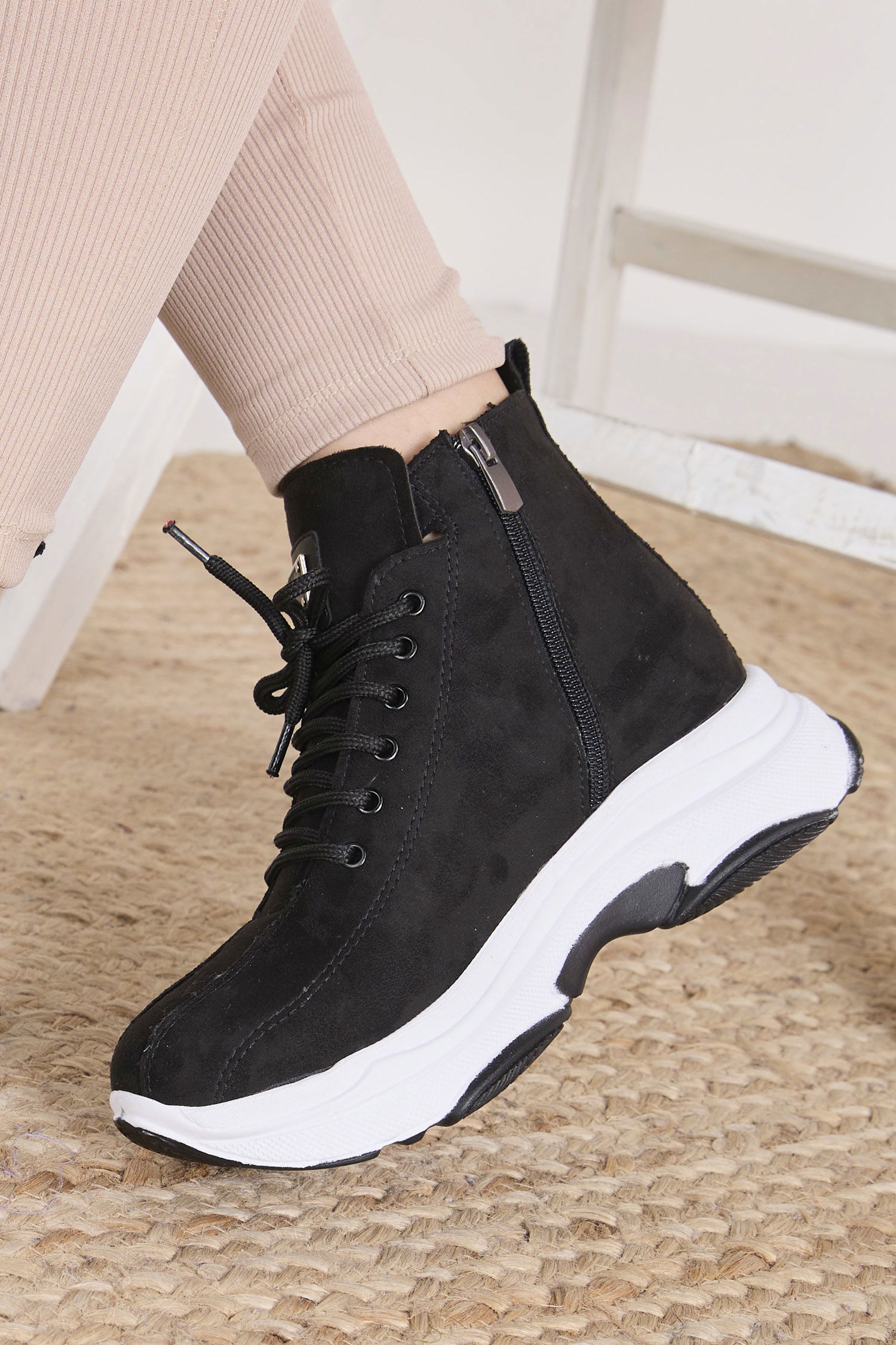 23061-SIYAH Süet Bot - 2