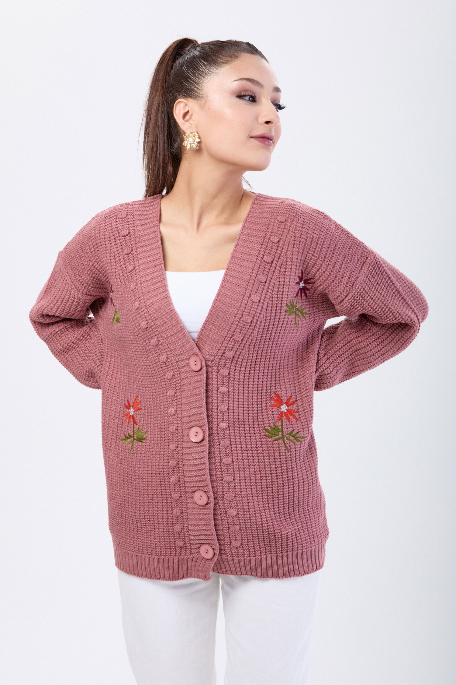 23088-GUL Triko Hırka - 1