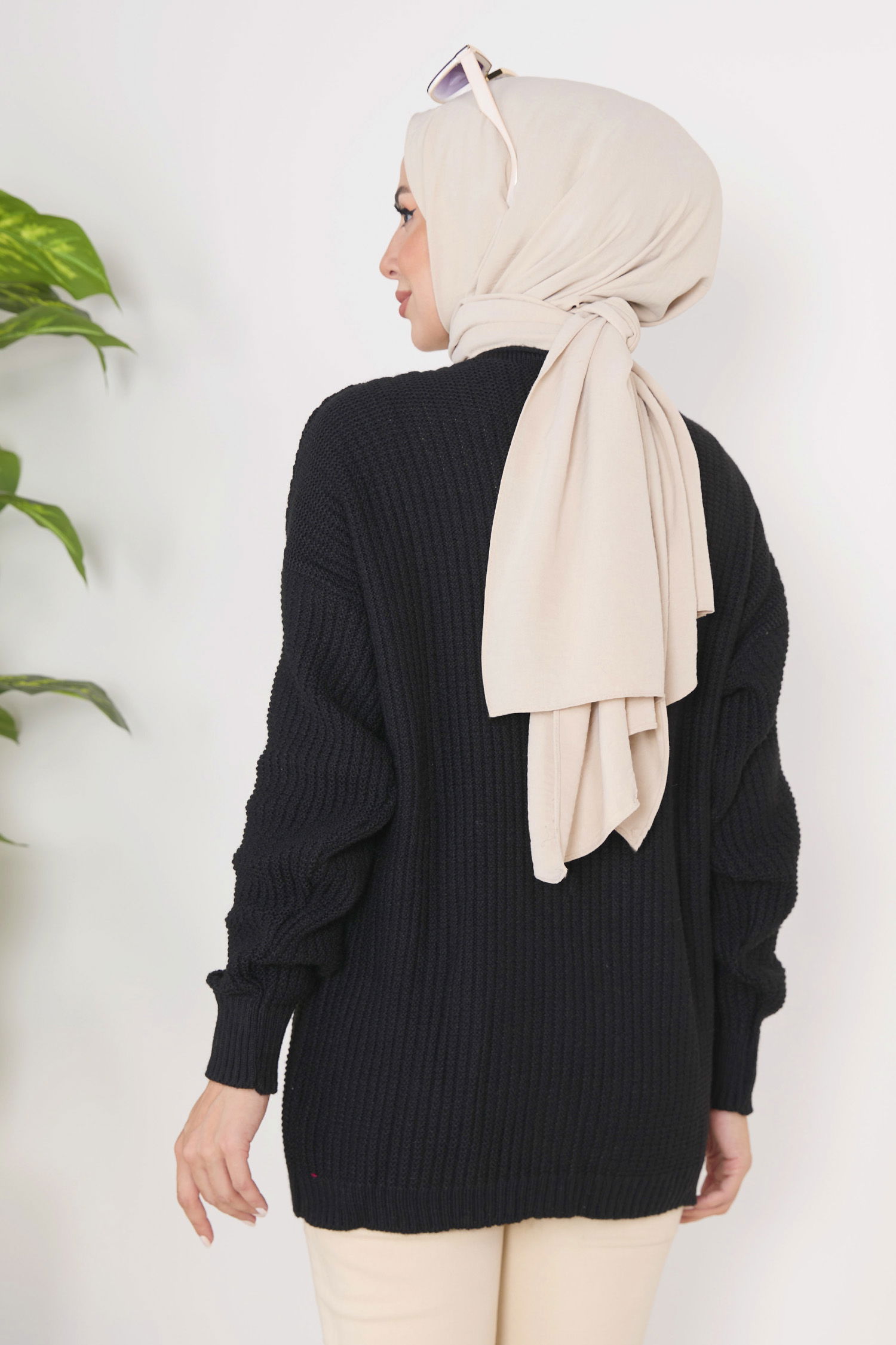 23088-SIYAH Triko Hırka - 7